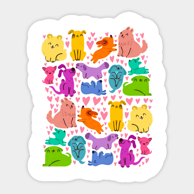 Colorful dogs Sticker by Mjdaluz